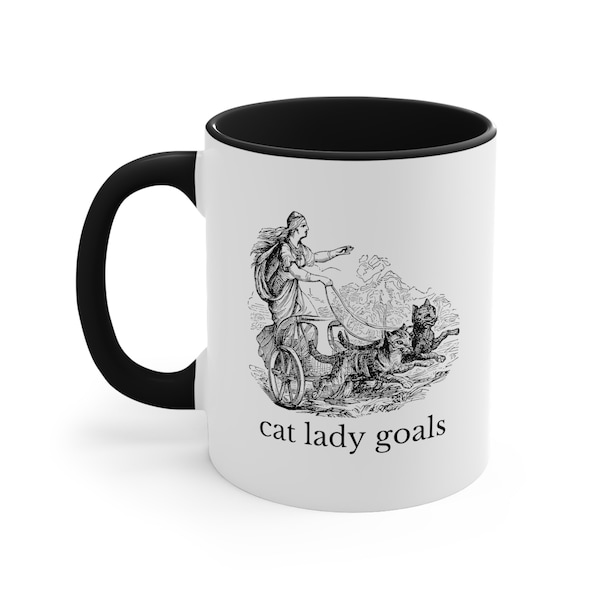cat lady goals funny goddess freya childfree single women spinster Coffee Mug