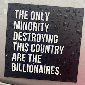 Liberal car magnet - vinyl 3 x 3" square decal - affordable economy quotes image 1
