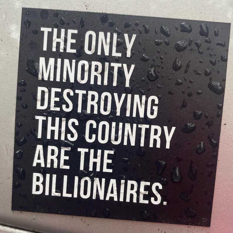 Liberal car magnet - vinyl 3 x 3" square decal - affordable economy quotes image 1