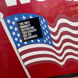 Liberal car magnet - vinyl 3 x 3" square decal - affordable economy quotes image 5