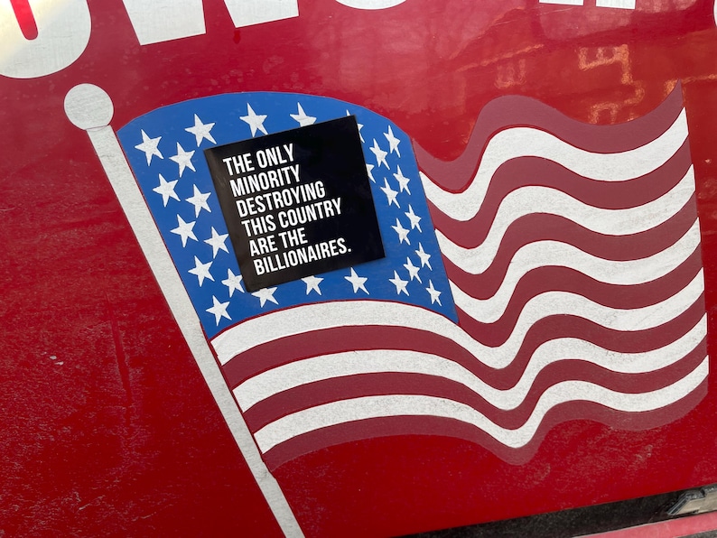 Liberal car magnet - vinyl 3 x 3" square decal - affordable economy quotes image 5