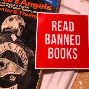 Read Banned Books Library Teacher Civil Rights Antifascism Leftist Progressive Politics Sticker