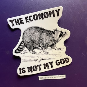 Raccoon Vinyl Sticker: Economic Philosophy Decal image 2