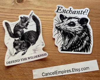 Wildlife humor Stickers 2-Pack - Waterproof Vinyl 3”