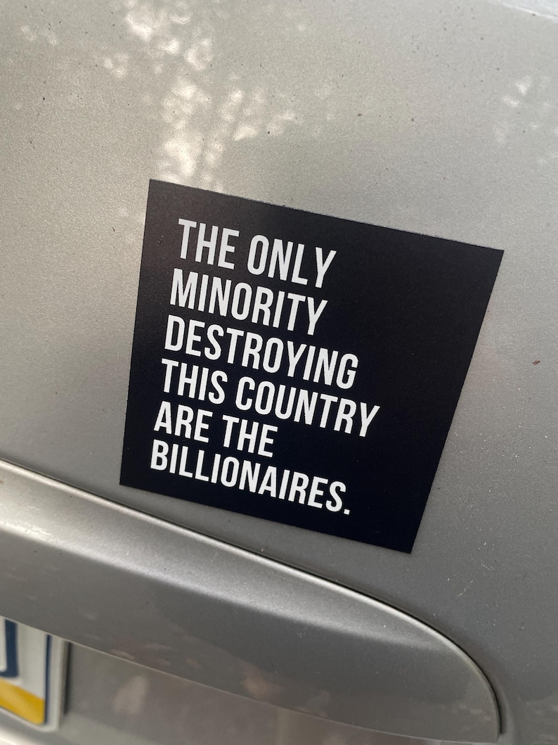Liberal car magnet - vinyl 3 x 3" square decal - affordable economy quotes image 2