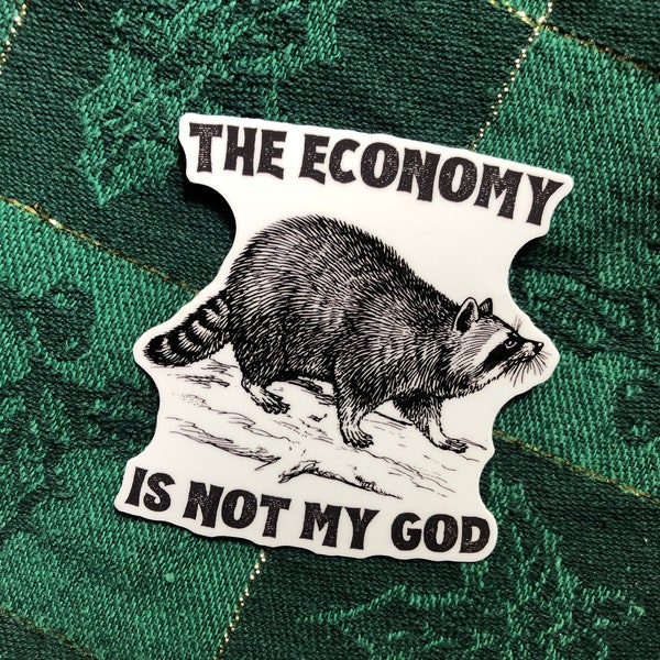 Capitalism kills trash raccoon Christian anarchist progressive leftist politics snarky Vinyl Sticker