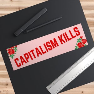 Pink Anticapitalist Socialist Anarchist Leftist Bumper Sticker