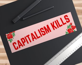 Pink Anticapitalist Socialist Anarchist Leftist Bumper Sticker