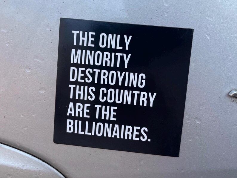 Liberal car magnet - vinyl 3 x 3" square decal - affordable economy quotes image 4