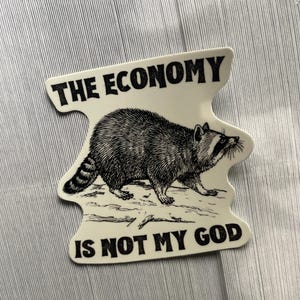 Raccoon Vinyl Sticker: Economic Philosophy Decal image 5