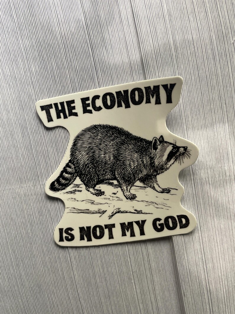 Raccoon Vinyl Sticker: Economic Philosophy Decal image 5