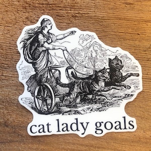 Freya's Cat Chariot Sticker: Norse Goddess Vinyl Decal