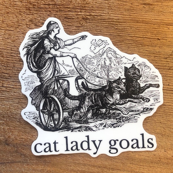 Freya's Cat Chariot Sticker: Norse Goddess Vinyl Decal