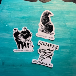 Become ungovernable stickers leftist crow anarchist fox resistance raven waterproof vinyl decals