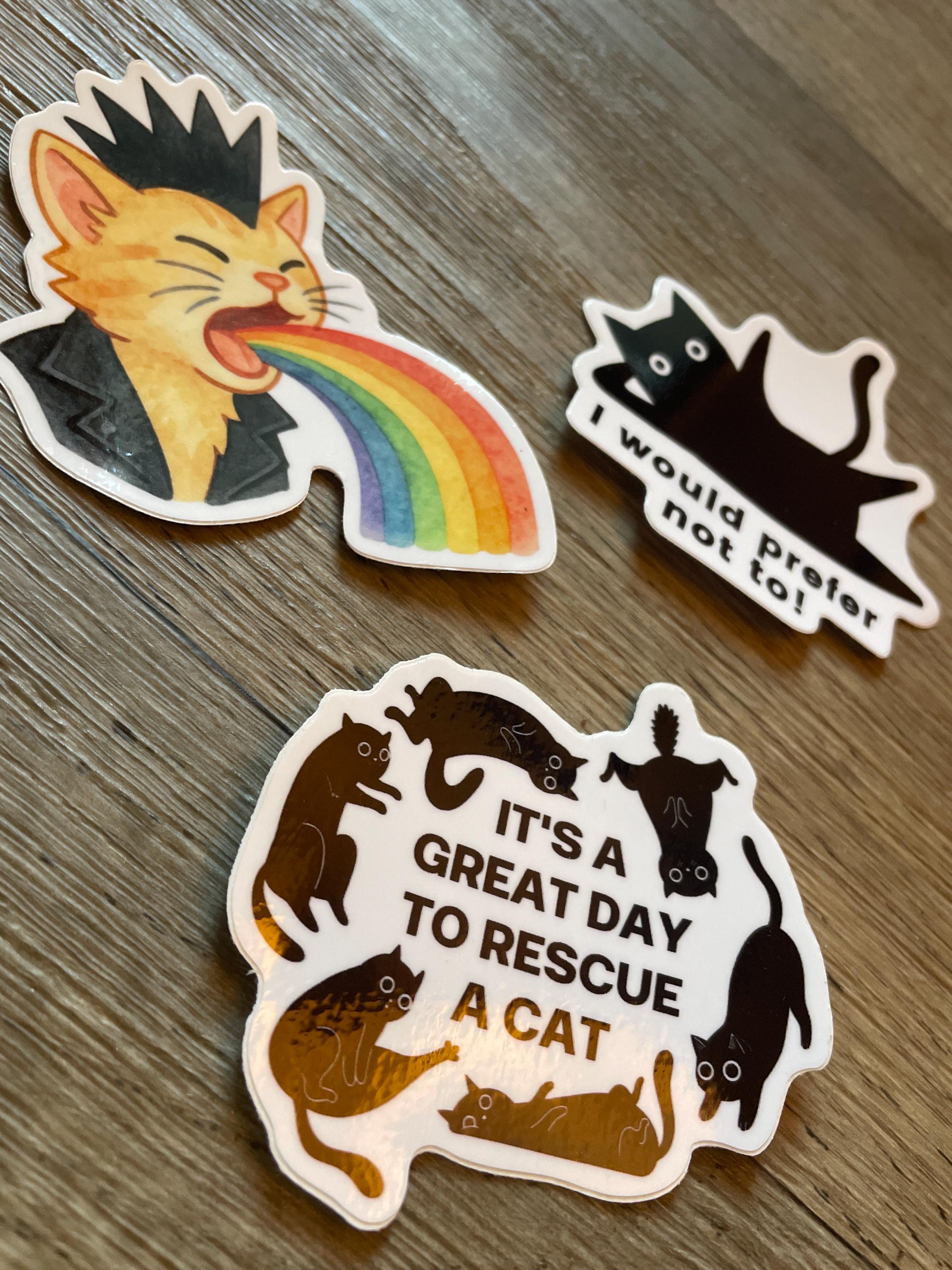 Cat Vinyl Sticker Set - Rescue Pet - Waterproof Vinyl Decals - Etsy
