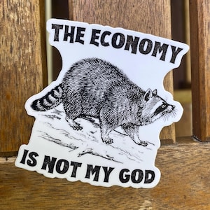 Raccoon Vinyl Sticker: Economic Philosophy Decal image 3