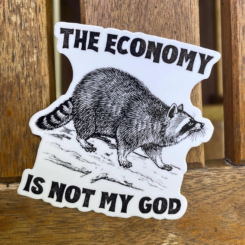 Raccoon Vinyl Sticker: Economic Philosophy Decal image 3