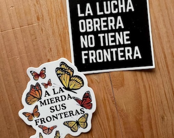 pro-immigrant sticker set - Spanish butterfly - 3” waterproof decals