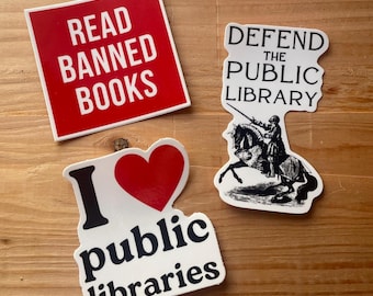 Library Friend Vinyl Sticker 3pk: read banned books