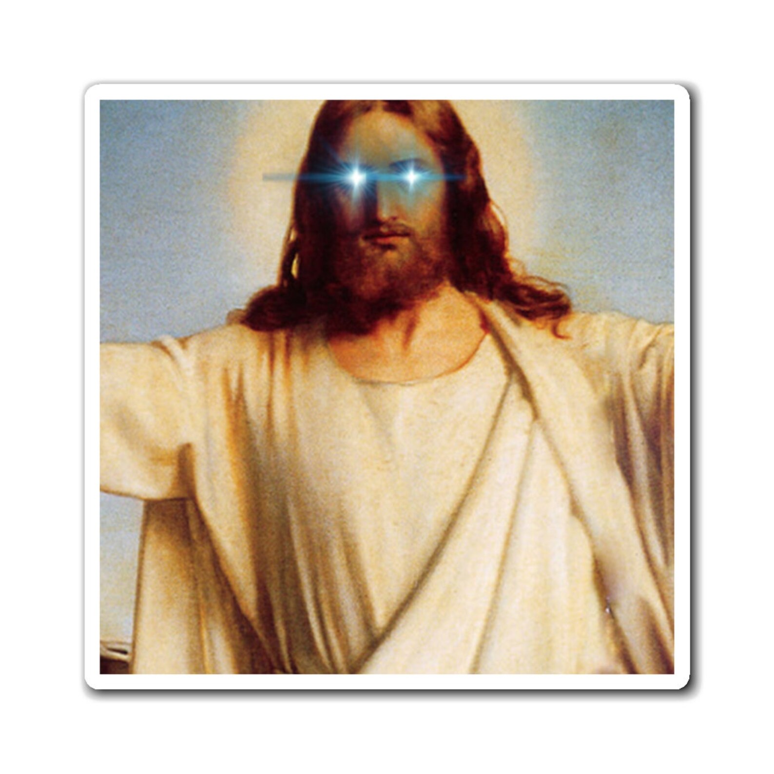 Jesus Laser Eyes Metanoia Fridge Etsy