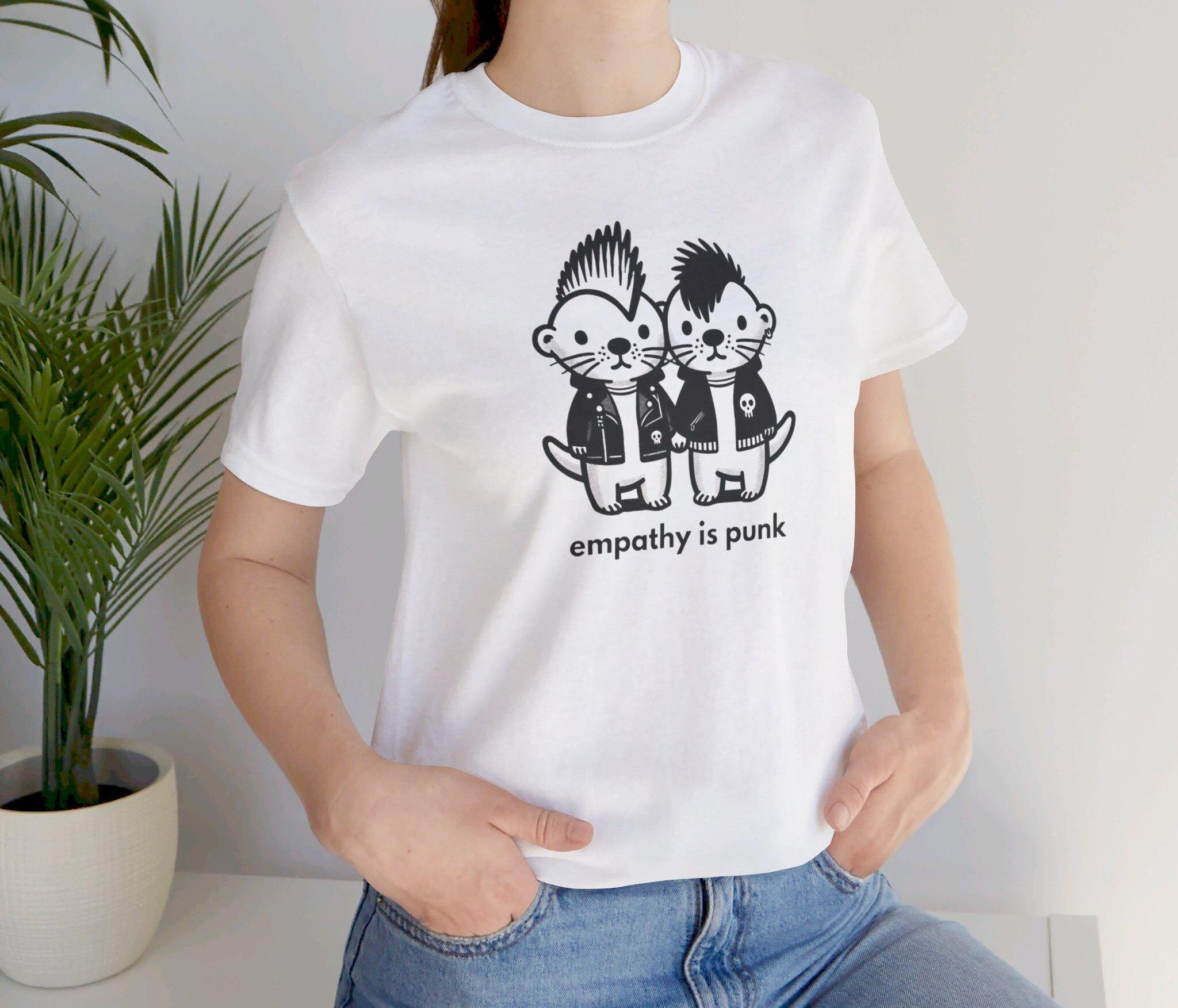 cute otters tshirt radical empathy shirts mental health friendship punk rock music progressive kindness shirts