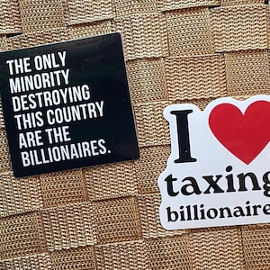 Socialist sticker pack leftist punk eat the rich progressive anarchist quotes tax billionaires fight poverty Marxist vinyl sticker pack