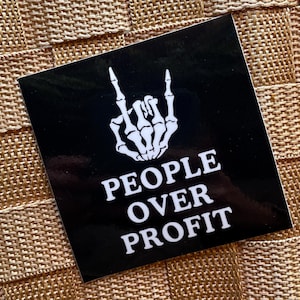 Socialist sticker leftist punk decal universal healthcare people over profit anti-billionaire progressive politics anarchist slogans