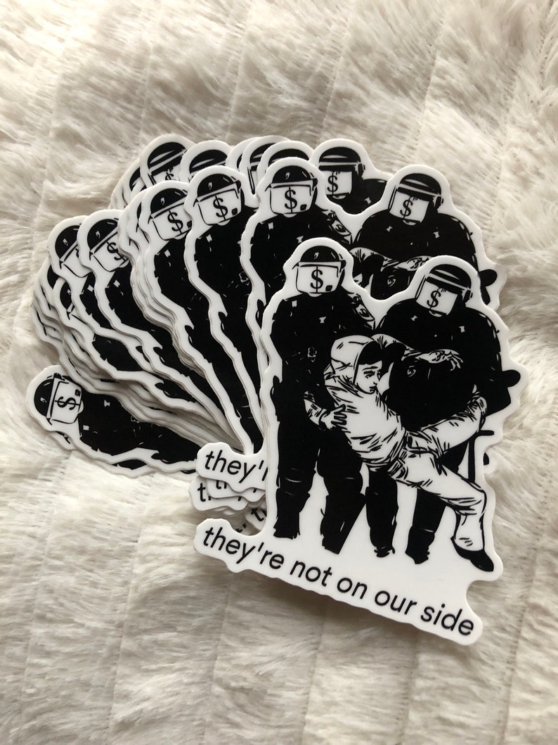 Defund the Police Leftist punk Anarchist Abolition Vinyl Sticker image 1