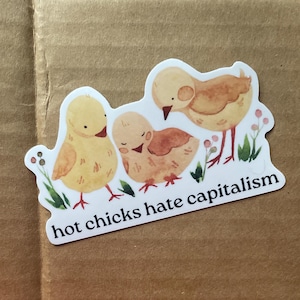 snarky leftist woman funny anticapitalist eat the rich socialist anti-billionaire girlfriend Vinyl Sticker