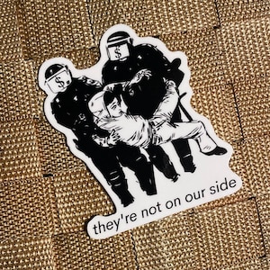 Defund the Police sticker Leftist punk decal Anarchist Anticapitalist Abolish Prison protest capitalism waterproof Vinyl