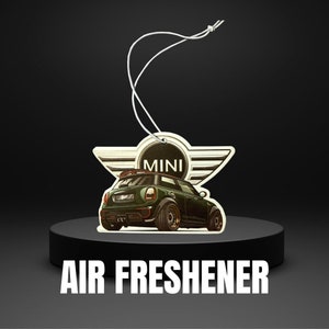 Mini Cooper Car Air Freshener-Black Ice Scent, Car/Home/Office Charm, Car/Home/Office Decoration