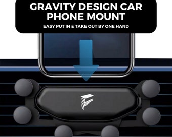 Gravity Design Cell Phone Holder for Car, Lightweight Cell Phone Holde, Compatible for all phone models, Flexible Mobile Phone Holder
