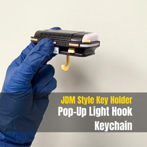 Porte-clés JDM style rétro | Porte-clés lumineux pop-up à crochet | Cadeau d'accessoire de voiture inspiré de Drift | Décoration LED pour porte-clés