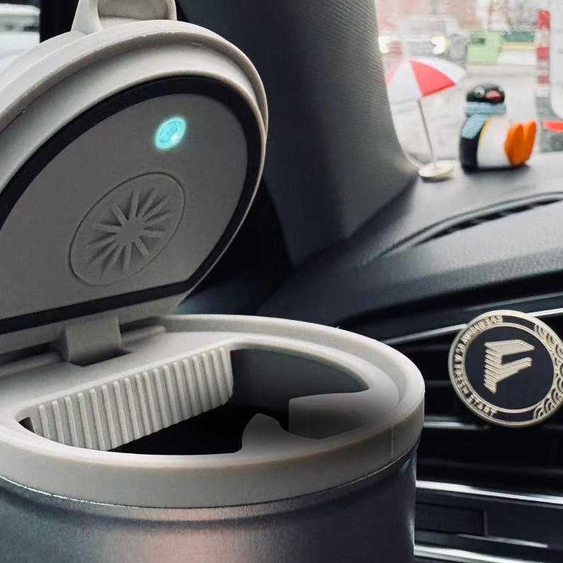 Ledverlichting auto-asbak met deksel rookloos Stijlvol en functioneel afbeelding 4