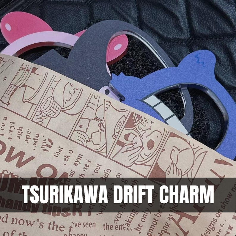 Tsurikawa Drift Charm | Hanging Car Accessory | JDM Style Handle Decor | Cute Car Interior Charm image 1