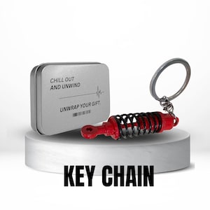 JDM Brake Disc, Coilover, suspension Keychain | Suspension Spring Car Key Ring | Gift for Car Lovers | Mini Auto Parts Charm