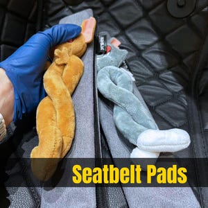 Plush Car Seatbelt Pads | Soft Suede Shoulder Cushions | Cute Character Strap Covers (Set of 2)