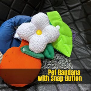 Handmade Pet Bandana with Snap Button | Cute Car Buddy Scarf | Dog/Cat Neck Accessory