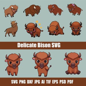 delicate bison svg bundle, wild beast art, printable bison vector, Buffalo Graphic for Cricut, American Bison Designs, Logo Animal Vector