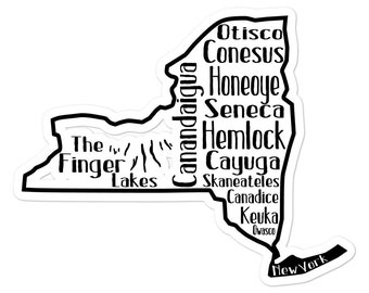 Finger Lakes - New York Outline Sticker