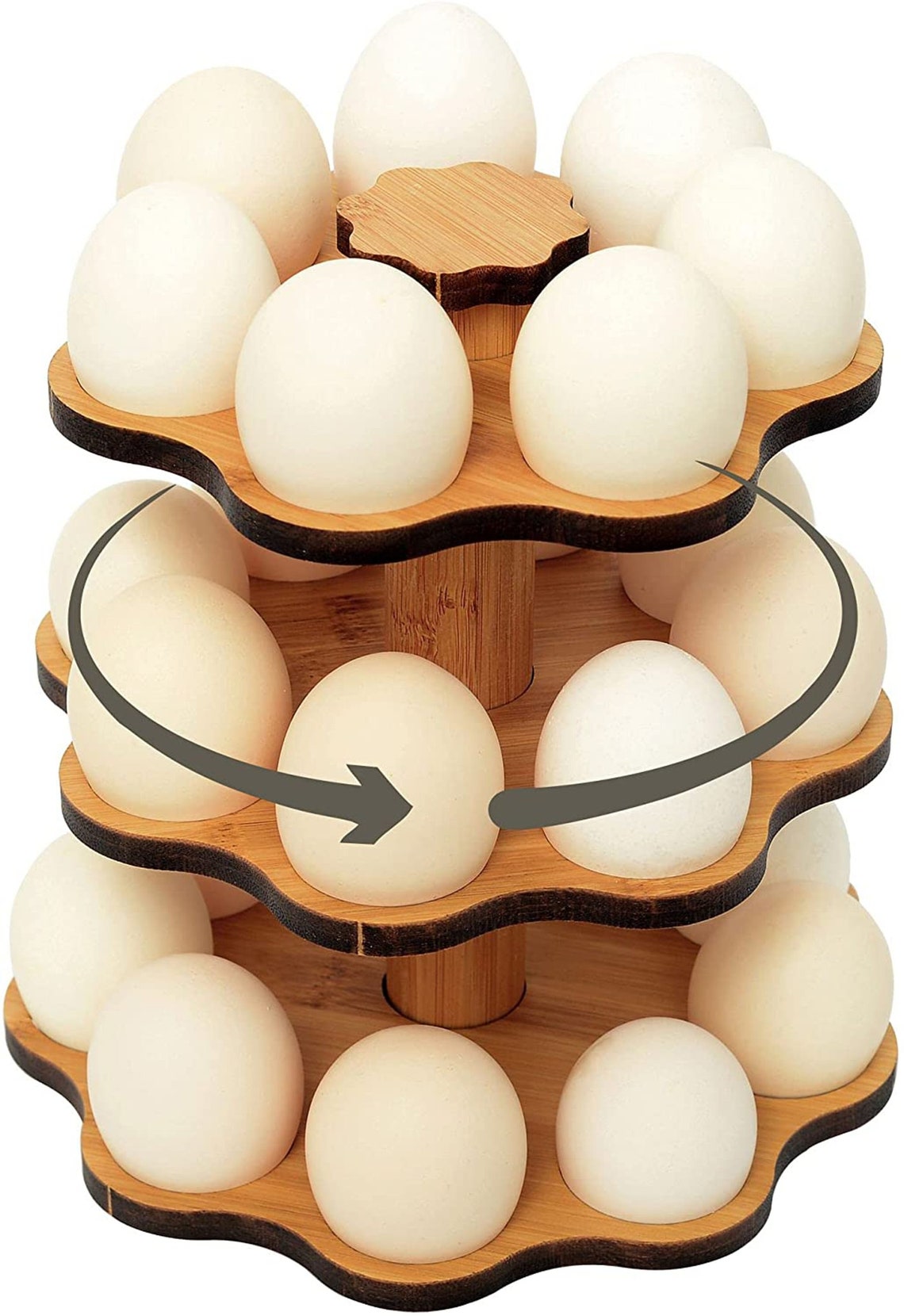 Fresh Egg Holder Countertop Wooden Bamboo Egg Rack Storage Etsy