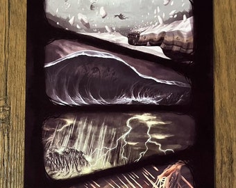 Páginas del prólogo xenolítico de Extinction Event Prints