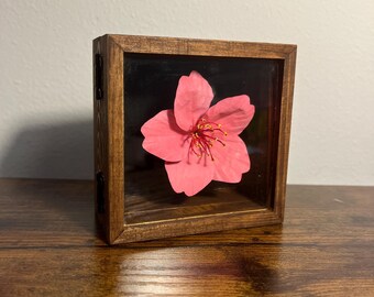 Paper Cherry Blossom Shadow Box Sculpture