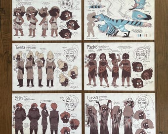 Grabados de referencia de personajes xenolíticos