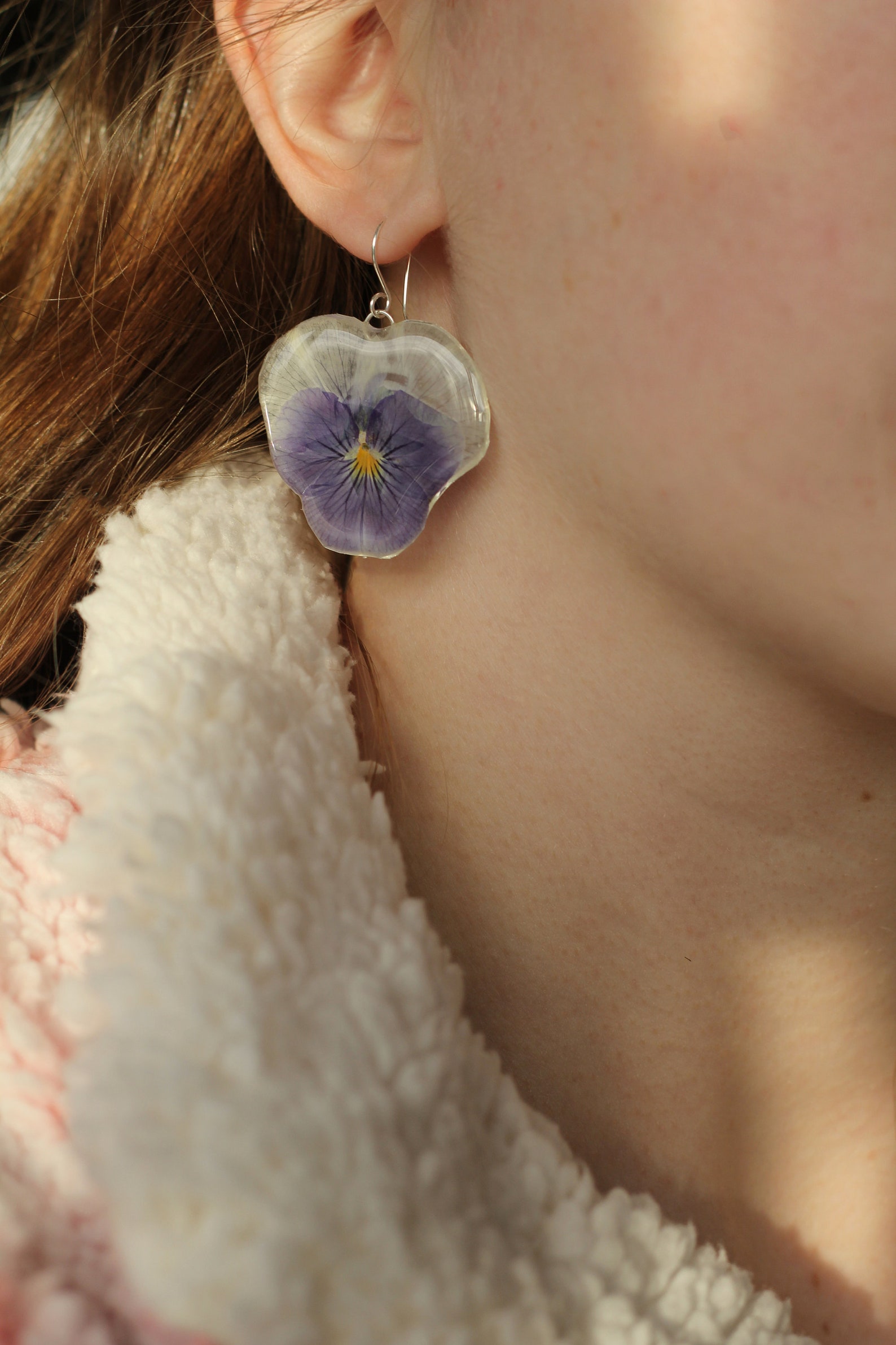 Real Pansy Earring Cottagecore Jewelry Pressed Flower | Etsy