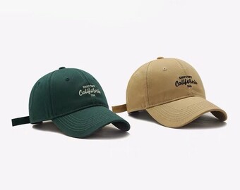 California Logo Baseball Cap, Khaki Soft Top Hat