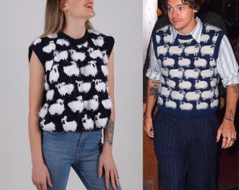 harry styles sheep sweater vest