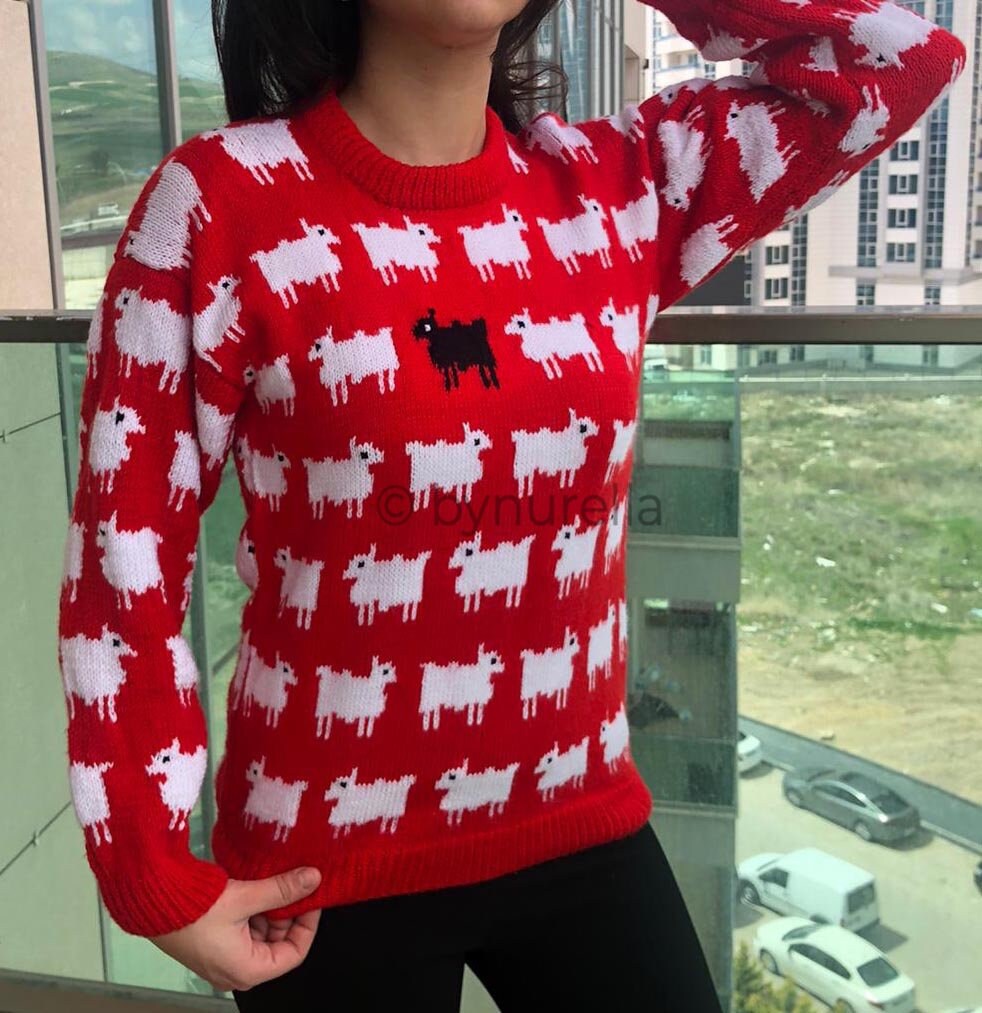Princess Diana Black Sheep Sweater Iconic Famous Sweater Hand | Etsy