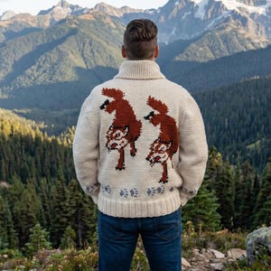 Fox Cardigan – Hand Knit Wool Sweater Inspired by Hail Mary Wolf Style Cardigan image 8