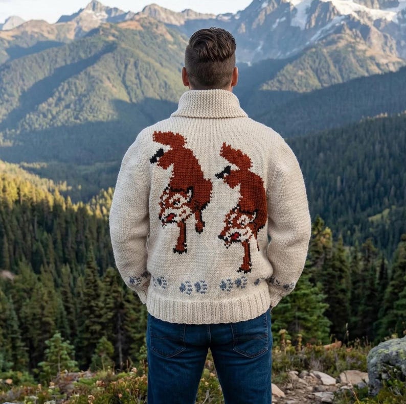 Fox Cardigan – Hand Knit Wool Sweater Inspired by Hail Mary Wolf Style Cardigan image 8